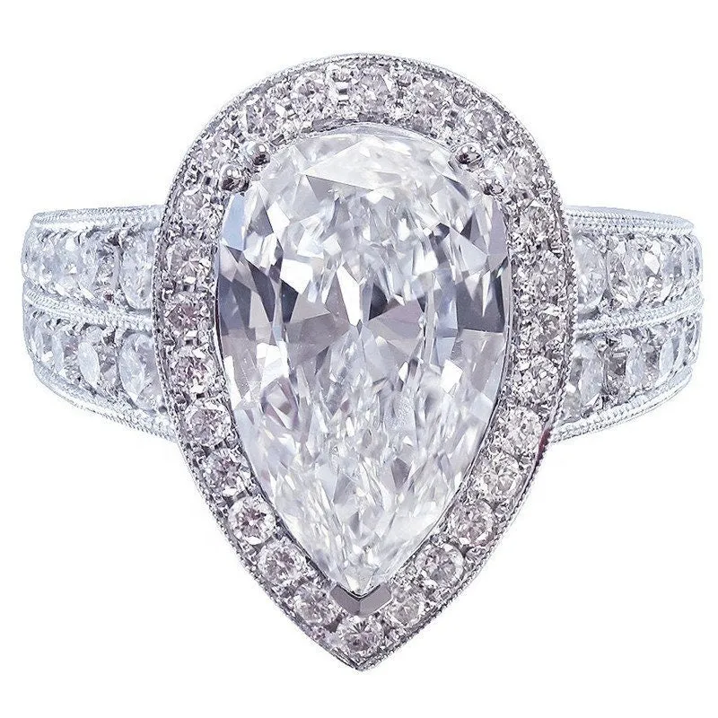 Womens Ring | Iced Out Ring | Engagement Ring Diamond | Engagement Rings UK | Pear Shaped Engagement Ring | Teardrop Ring | Promise Ring
