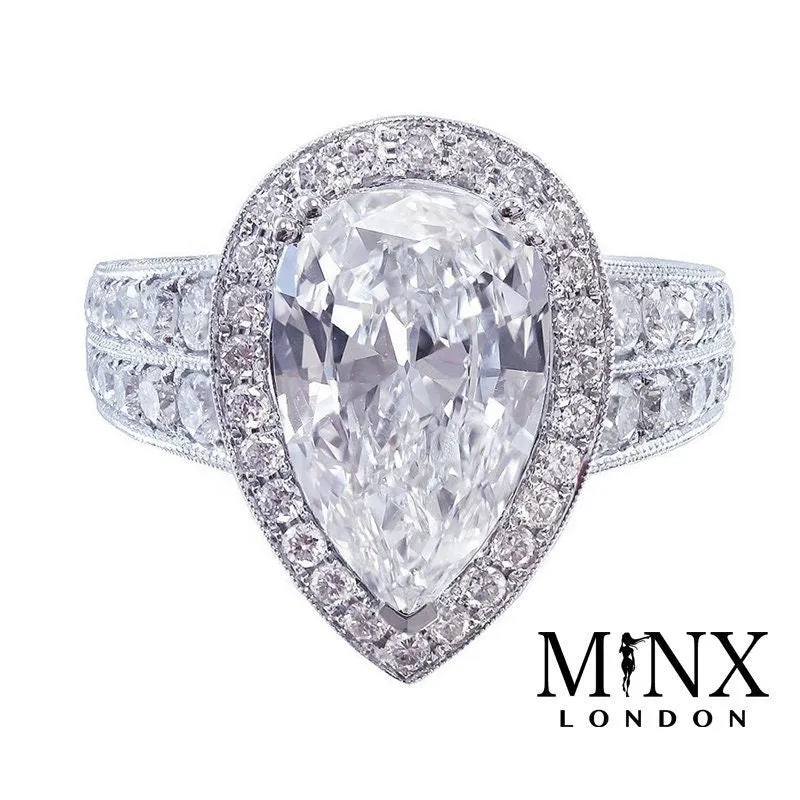 Womens Ring | Iced Out Ring | Engagement Ring Diamond | Engagement Rings UK | Pear Shaped Engagement Ring | Teardrop Ring | Promise Ring
