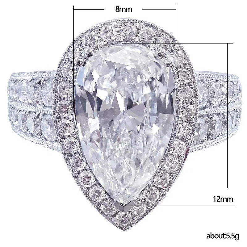 Womens Ring | Iced Out Ring | Engagement Ring Diamond | Engagement Rings UK | Pear Shaped Engagement Ring | Teardrop Ring | Promise Ring