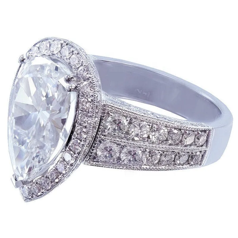 Womens Ring | Iced Out Ring | Engagement Ring Diamond | Engagement Rings UK | Pear Shaped Engagement Ring | Teardrop Ring | Promise Ring
