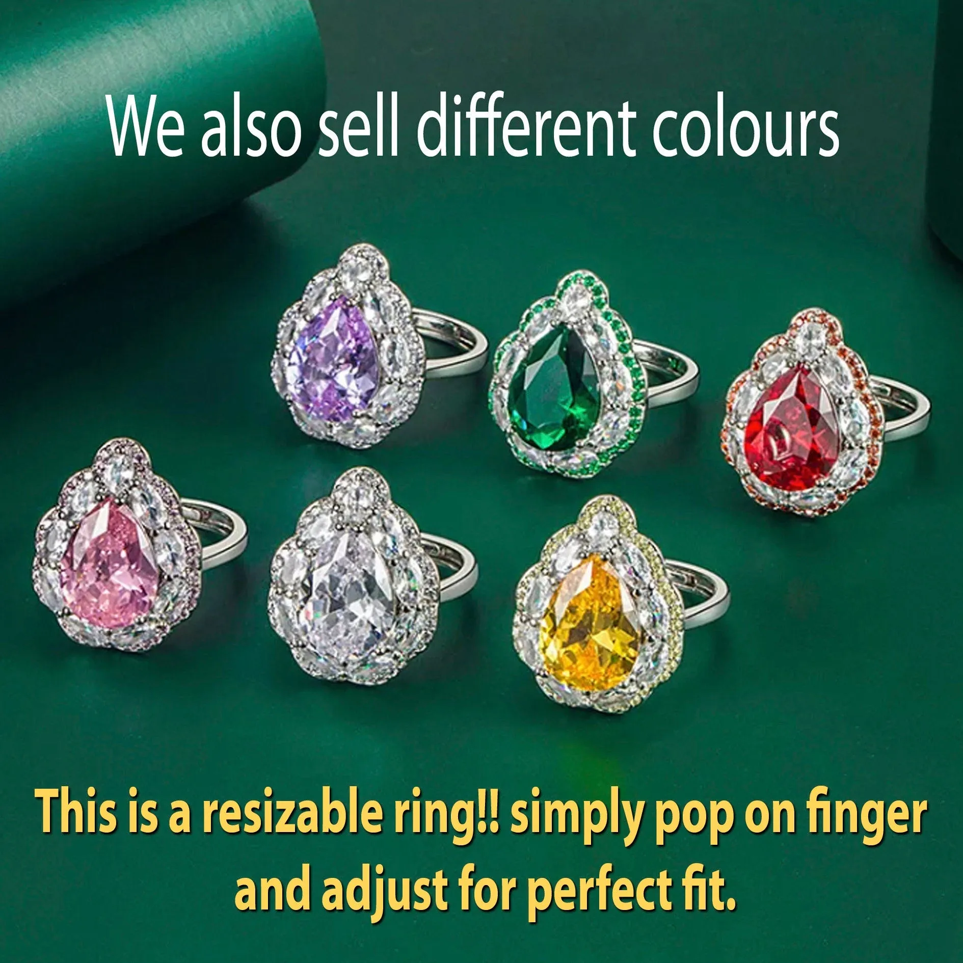 Womens Ring | Teardrop Ring | Engagement Ring Diamond | Engagement Rings UK | Pear Shaped Engagement Ring | Halo Ring | Promise Ring