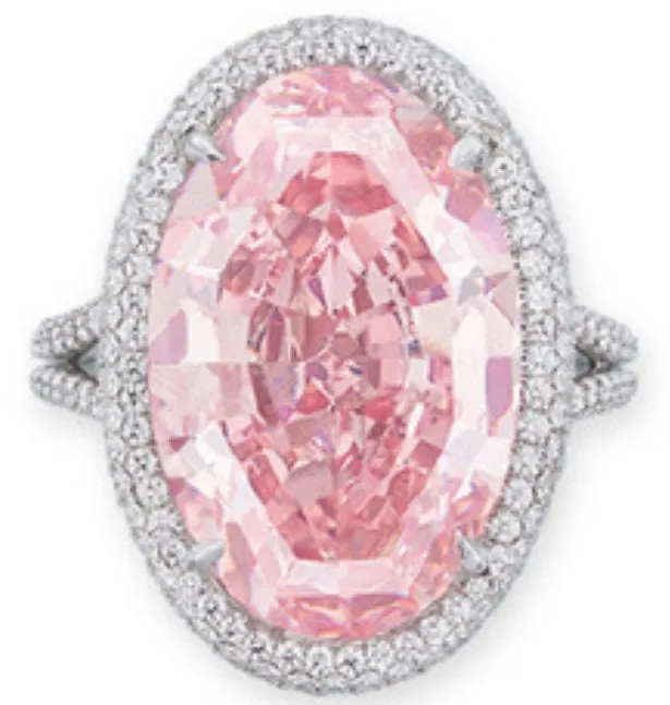 Womens Round Ring | Pink Ring | Oval Ring | Engagement Ring | Gemstone Ring | Pink Diamond Ring | Round Diamond Ring | Halo Ring | Big Ring