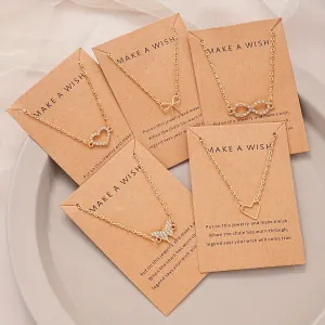 Y2K & Heart Necklace Set, Rhinestone Accents, Ideal Gift