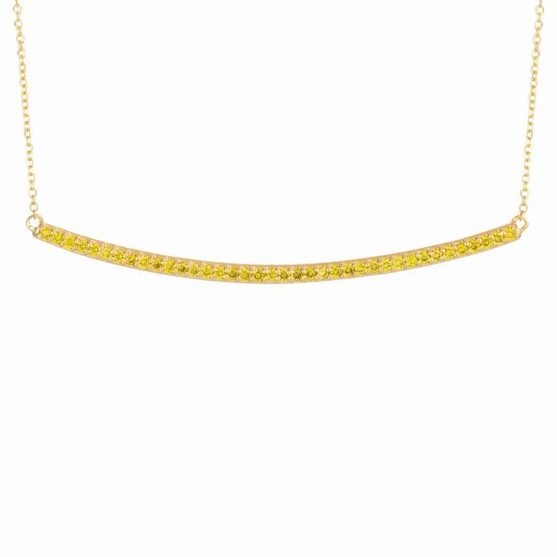 YELLOW DIAMOND BAR NECKLACE 14K GOLD (0.4 CTW)