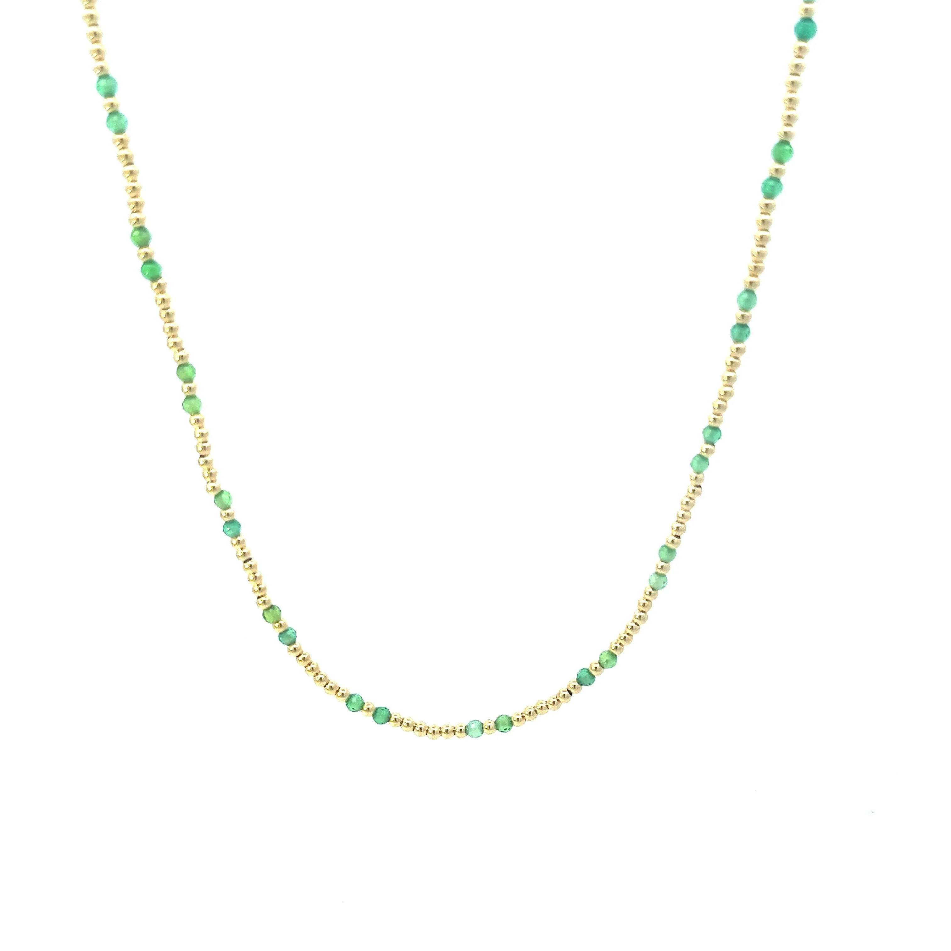 Yellow gold and spinel bead necklaces