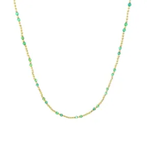 Yellow gold and spinel bead necklaces