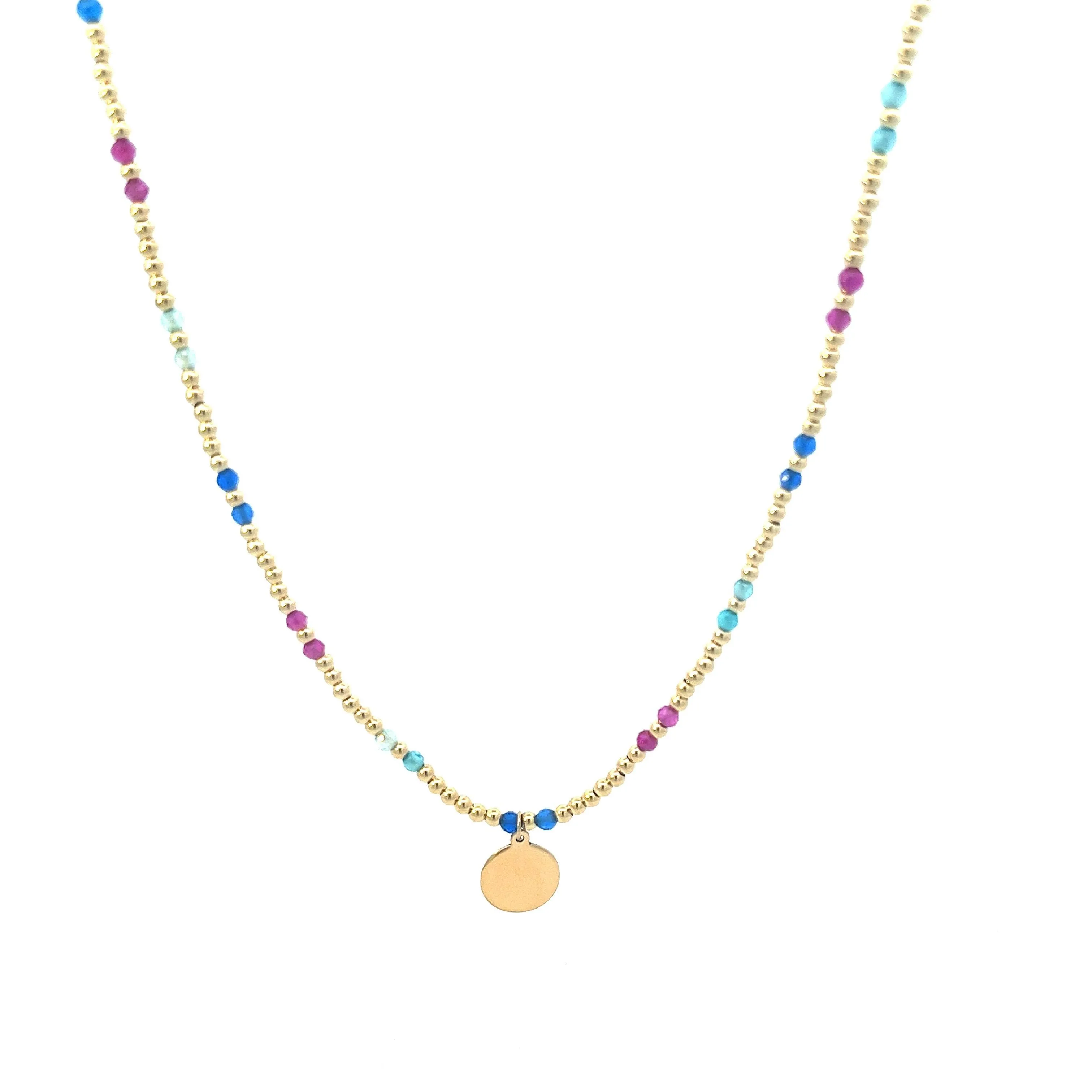 Yellow gold and spinel bead necklaces