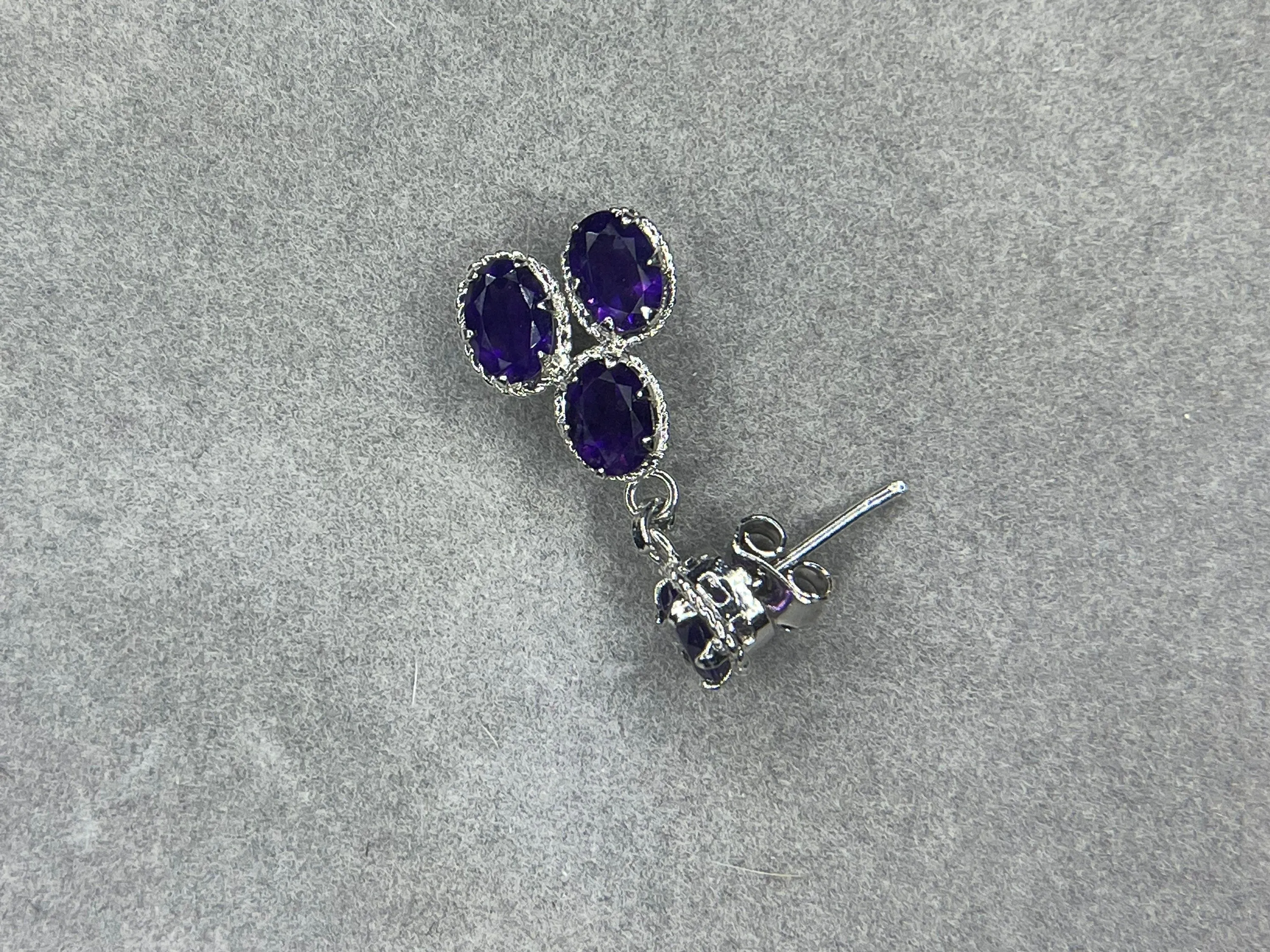 Zambian Amethyst Dangle Sterling Silver Earrings