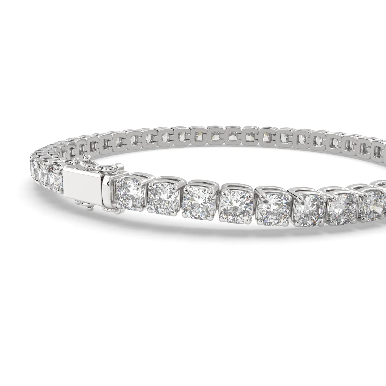 Zephyrine Cushion Cut Diamond Tennis Bracelet Prong Set (10 ctw)
