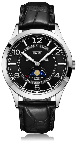 ZEROO C2 THE VIRGO CLASSIC MOONPHASEQUARTZ WATCH FOR GENTS - ZC002SBK